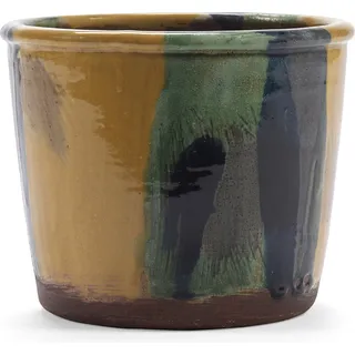 Glazed Shades Blumentopf 20 cm, gelb-blau