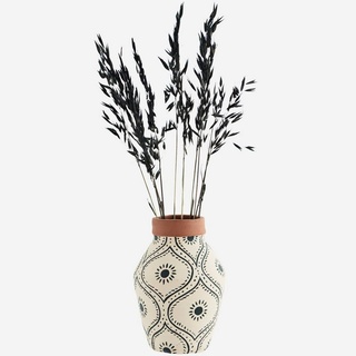 Madam Stoltz Dekovase Madam Stolz handbemalte Tonvase D13x19 cm, Dekoration, Tischdeko, Vase braun|gelb