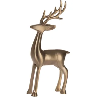 EGLO LIVING Deko Rentier Baligian, Weihnachtsdeko elegant, Tischdeko Weihnachten Wohnzimmer, Weihnachtsfigur Hirsch REH, Metall in Gold, H 35 cm