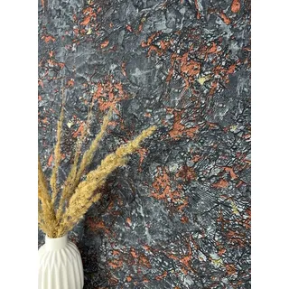 Newroom Vliestapete Lava Schwarz Tapete Steintapete Lava,Glut,Stein, Schwarz Tapete Modern Lava - Steintapete Steinoptik Dunkelgrau Kupfer 3D Optik Industrial Glut Stein für Schlafzimmer Wohnzimmer Küche, Steinoptik schwarz