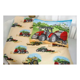 Herding Bettwäsche-Set  Traktor , mehrfarbig , Maße (cm): B: 100 H: 1