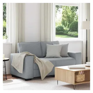 vidaXL Couch Polyester 2-Sitzer Hellgrau
