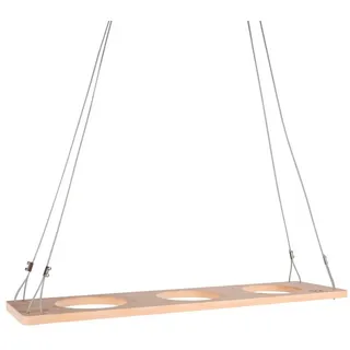 UNUS HOME Blumenkasten Kräuterbar, Kräuterregal, Kräuterbrett hängend für 3 Blumentöpfe (60cm), Stabile Drahtseilaufhängung, hängende Kräutertöpfe braun
