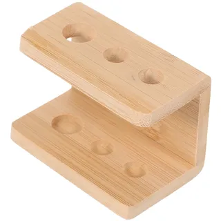 Luxshiny Bambus-Zahnbürstenhalter 3-Loch-Zahnbürstenständer Aus Holz Für Badezimmer-Arbeitsplatte Dusche Waschbecken-Organizer