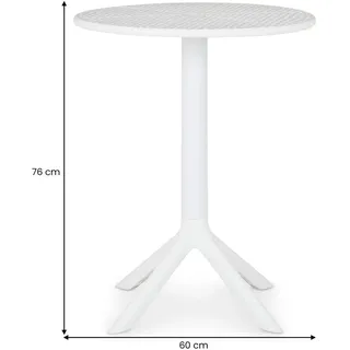 Idimex Gartentisch Ø 60 x 76 cm Weiß
