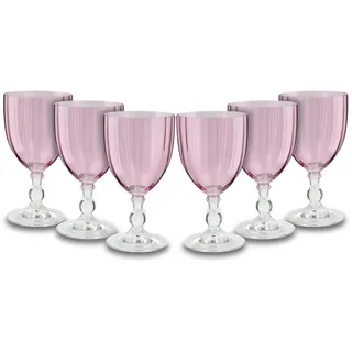 Peill+Putzler Germany 6er-Set Weißweinkelche rosa, vielseitig einsetzbar | 240ml Volumen, aus hochwertigem Kristallglas, sehr pflegeleicht da spülmaschinengeeignet, Glanzstücke für jede