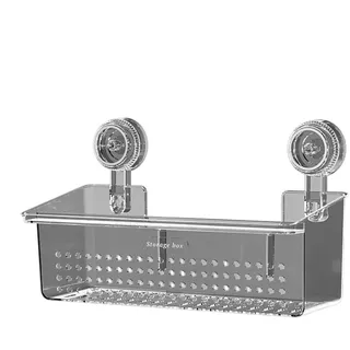 Badezimmer-Saugnapf-Aufbewahrungsbox, Dusch-Organizer Saugnapf | Kein Stanzen Badezimmer-Aufbewahrungsorganisator Duschablage Saugnapf,Badezimmerkorb Ablauflöchern, ohne Bohren, Regale für Badezimmer