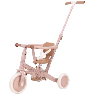 Little Dutch 4-in-1 Dreirad mit Schubstange Laufrad - Fairy Floral rosa