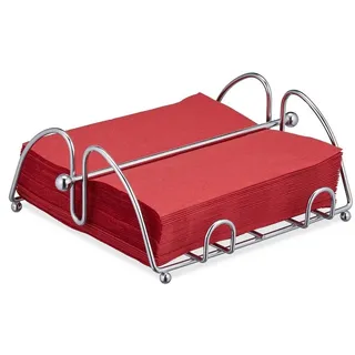 relaxdays Serviettenhalter 4 x Metall Serviettenhalter, Eisen silberfarben