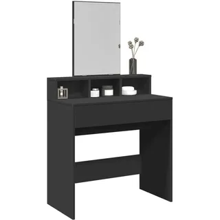 vidaXL Schminktisch mit Spiegel Schwarz 80x41x144,5 cm