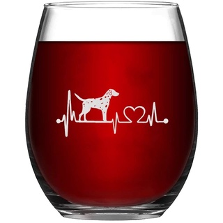 Weinglas mit Dalmatiner-Herzschlag, lustig, ohne Stiel, lasergraviert, Whiskyglas, Schnapsglas, einzigartige Idee für ihn, sie, Mutter, Ehefrau, Chef, Schwester, BFF, Geburtstagsgeschenk für