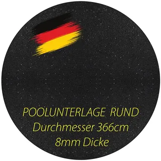 aruma® Poolunterlage 366 cm Durchmesser | 8 mm dick | Perfekt als Schutz & rutschfeste Unterlage für den Pool | Temperaturbeständig | Kratzfest