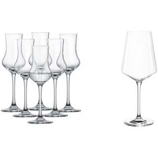 Schott Zwiesel Grappaglas Classico (6er-Set) (Art.-Nr. 106225) & Leonardo Puccini Weißwein-Gläser, 6er Set, spülmaschinenfeste Wein-Gläser, Kelch mit gezogenem Stiel, Weinglas Set, 560 ml, 014789