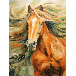 Pavemlo 5D Diamond Painting Kits Elegantes Pferd, DIY Diamant Stickerei Malerei Kits Tiere, Full Drill Set Strass Stickerei Bilder DIY Diamant Malerei für House Wall Dekoration 30X40cm