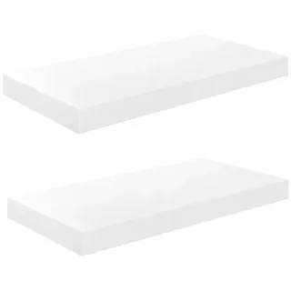 vidaXL Schweberegale 2 Stk. Hochglanz-Weiß 50x23x3,8 cm MDF