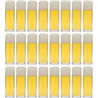 Flaschenland 24er Set Kölschglas 200 ml rundes Bierglas aus Klarglas für Kölsch und helle Biere