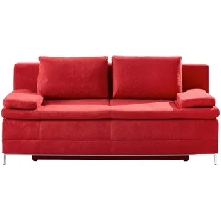 Novel Schlafsofa Centa, Bordeaux, Metall, Uni, 200x93x93 cm, Stoffauswahl, Wohnzimmer, Sofas & Couches, Schlafsofas, Schlafsofas mit Bettkasten