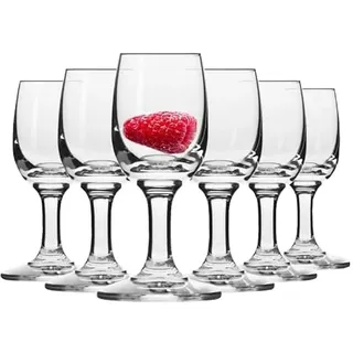Alcohol Cage Likörgläser 35 ml - 6 Stück Schnapsgläser Set - Shot Gläser Spülmaschinenfest - Pinnchen Gläser für Tequila, Wodka - Hoher Stiel