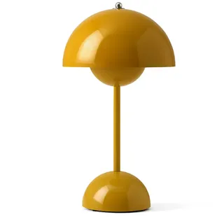 &Tradition - Flowerpot Akku Tischleuchte VP9 mit magnetischem Ladekabel, glänzend, senf