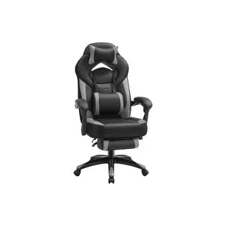 Gamingstuhl mit Fußstütze Schwarz-Grau