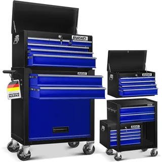 Masko Werkstattwagen 9 Fächer inkl. Koffer Blau