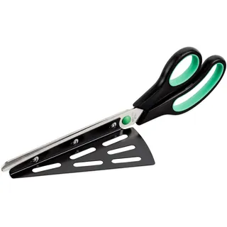Relaxdays Pizzaschere mit Pizzaheber Edelstahl grün, schwarz