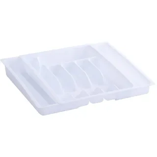 Zeller Besteckkasten ausziehbar 29-50 x 38 x 6,5 cm weiß