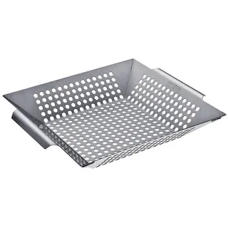 CHEFGASTRO BBQ Gemüsekorb XL, Grillwok | 30,5x30,5cm | Edelstahl