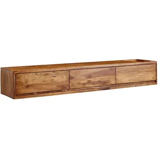 FineBuy TV Möbel Lowboard 160 x 35 x 25 cm Braun MDF, Massivholz