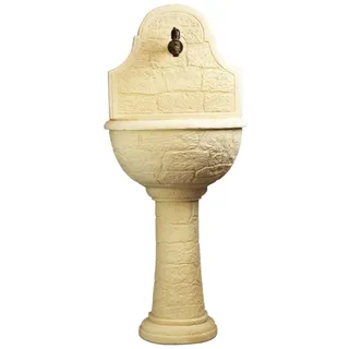 Casa Padrino Jugendstil Wandbrunnen Sandfarben / Antik Messing H. 122 cm
