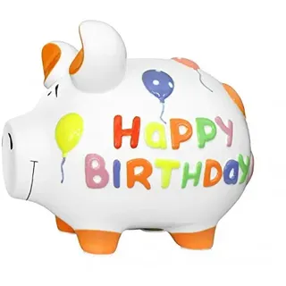 KCG Keramik Sparschwein HAPPY BIRTHDAY ca. 17cm x 15 cm