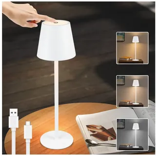 ZMH Tischleuchte Kabellos - Nachttischlampe Schwarz/Weiß Bettleuchte Whonzimmer, Mit TYPE-C-Anschluss und kabelloser Ladefunktion, LED fest integriert orange|weiß