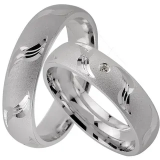 Trauringe123 Trauring Hochzeitsringe Verlobungsringe Trauringe Eheringe Partnerringe mit Stein, Silber 925, J6 63