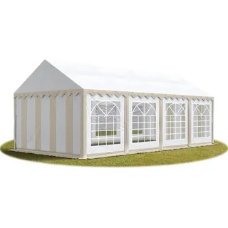 TOOLPORT Partyzelt 4 x 8 m beige/weiß (6086)