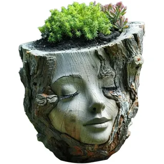 Head Pflanzer Töpfe - Harzgesicht Sukkulente Vase -Behälter, niedliche dekorative Töpfe | Innen im Freien Garten Yard Home Decor, Balkon Patio Lawn Flowerpot Statue für Sukkulenten und Pflanzen