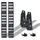 199 cm 680 kg klappbar Aluminium gelocht schwarz 2 St.