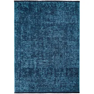 KADIMA DESIGN Teppich aus Baumwolle Waschbar KOFEL in Blau, einfarbig, 160 x 230 cm