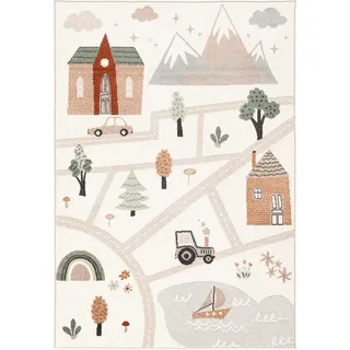 Pergamon Little City Kinderteppich 80 x 150 cm Mehrfarbig