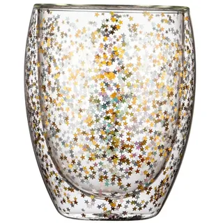 Universelle doppelwandige Glasbecher, ausgefallener Stern, isolierte Glas-Kaffeetassen, Milchbecher, Teetassen, Espressotasse, Geschenk, Dekorationen, große Glas-Kaffeetassen, 500 ml