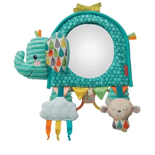 Infantino - Go Gaga Elefanten Aktivitätsspiegel - Für Bauchzeit - Sensorikspielzeug für Babys - Clip für Kinderwagen und Buggy - Mehrfach strukturiert - Geschenk für Babys - Baby Spielzeug 0 Monate