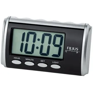FILIUS zeitdesign Wecker FILIUS Quarz Wecker 0702-19 silber digital Talking Sprechender Wecker silberfarben