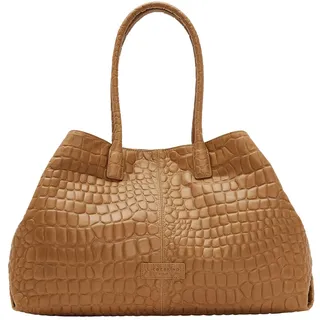 LIEBESKIND Berlin Damen Croco Chelsea SHOPPER LARGE, Golden Amber, Large (HxBxT 32cm x 48cm 16cm) EU - Large (HxBxT 32cm x 48cm x 16cm)