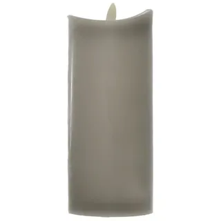 B&S LED-Kerze Echtwachskerze grau 20 Ø 7 cm mit Timer grau