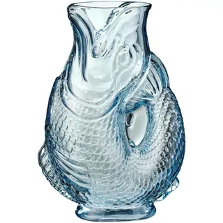 IB Laursen Fischförmige Vase hellblau aus Glas, 10 x 16 x 24 cm