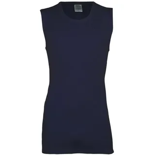 wobera NATUR Unterhemd Herrenunterhemd ohne Arm oder Tanktop aus Schurwolle und Seide extra lang blau XXL = 9