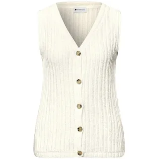 STREET ONE Weste mit V-Neck und Knopfleiste off white 40 - 40
