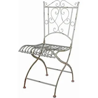 Metallstuhl weiß Stuhl Vintage Gartenstuhl Eisenstuhl Landhausstil Klappstuhl