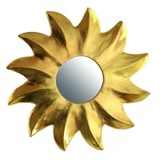 Woru Deko-Spiegel GOLDEN Sun, Holz, Verschiedene Größen wählbar, Wandschmuck (20 cm)