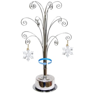 HOHIYA Ornament Ständer für Swarovski Ornament 2024 kristall Schneeflocken Weihnachtsbaumschmuck Metall Weihnachten Christbaumschmuck Weihnachtsdeko Geschenk 41,9 cm Chrom