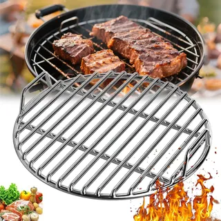 Neue Grillrost Edelstahl Rund, Verschiedene Größen, BBQ Grillgitter Backblech für Camping, Picknick, Garten, langlebige geschweißte Konstruktion, Einfache Reinigung, Gleichmäßige Erwärmung (Ø40cm)